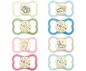 MAM | Chupete Supreme Night 6+ meses (2 piezas) color aleatorio - Chupete infantil fosforescente de silicona - Chupete de bebé ideal para un buen desarrollo bucal