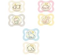 MAM | Chupete Supreme Noche 2-6 meses (2 piezas) Color aleatorio - Chupete para lactantes fosforescente de silicona - Chupete de bebé ideal para un buen desarrollo bucal