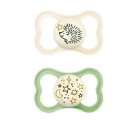 MAM Chupete Supreme para Bebés +16 Meses, Neutro Mate, 2 uds | Con Escudo Ventilado que Brilla en la Oscuridad, Tetina Extra Delgada y Flexible de Skin Soft Silicone, de Fácil Aceptación