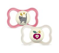 MAM Chupete Supreme para Bebés +16 Meses, Rosa Mate, 2 uds | Con Escudo Ventilado que Brilla en la Oscuridad, Tetina Extra Delgada y Flexible de Skin Soft Silicone, de Fácil Aceptación