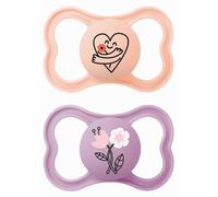 MAM Chupete Supreme para Bebés +16 Meses, Rosa Mate, 2 uds | Con Escudo Ventilado, Tetina Extra Delgada y Flexible de Skin Soft Silicone, de Fácil Aceptación, con Caja Autoesterilizadora