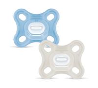 MAM Chupete Comfort Todo silicona Tetina simétrica extra pequeña Cuello delgado 0-3 meses Azul 2 uds