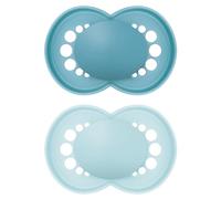 MAM Chupetes originales | 16 meses más | Paquete de 2 | Se envía en caja esterilizadora para chupete | Materiales sostenibles | Accesorios para bebés | Azul (varios diseños)