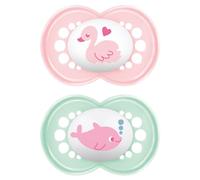 MAM Chupetes originales | 18-36 meses | Pack de 2 unidades | Se envía en caja esterilizadora para chupete | Materiales sostenibles | Accesorios para bebé | Rosa Lila (varios diseños)