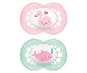 MAM Chupetes originales | 18-36 meses | Pack de 2 unidades | Se envía en caja esterilizadora para chupete | Materiales sostenibles | Accesorios para bebé | Rosa Lila (varios diseños)