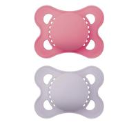 MAM - Chupón original mate para bebé, con forma de pezón que ayuda a promover un desarrollo oral saludable, estuche esterilizador, paquete de 2, 0-6 meses, niña, 2 unidades (paquete de 1).