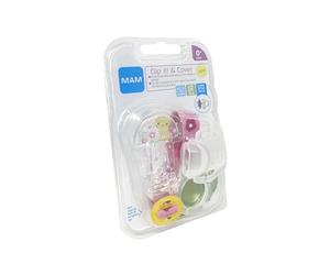 Mam Clip It & Cover - Cadena para chupete con protector de chupete, modelo surtido, Instrucciones en Lengua Extranjera