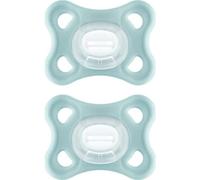 MAM Comfort - Chupete en juego de 2 unidades, 100% silicona, con bolsa para chupete, 2-6 meses, neutro