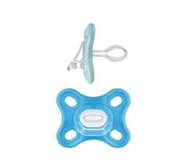 MAM Comfort - Chupetes ligeros de una sola pieza de silicona para recién nacidos de 0 a 3 meses, tetina sin BPA, chupete fácil de limpiar, ideal para bebés amamantados, con funda esterilizadora, 2