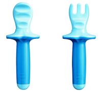 MAM Dipper Set Cubertería con Tenedor y Cuchara, con Máscara Protectora, 6+ Meses, Azul