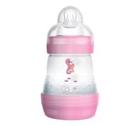 MAM Easy Start - Biberón anticólicos para lactancia materna mixta que reduce las burbujas de aire y los cólicos, accesorios para bebés autoesterilizantes y con tetina tamaño 1, color rosa