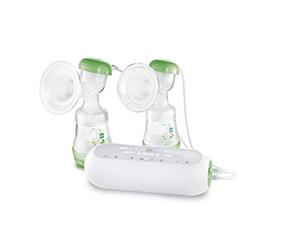 MAM Extractor de leche doble 2 en 1, uso flexible como extractor de leche manual o extractor de leche eléctrico y para extraer leche materna en ambos lados, bomba para leche materna de fácil manejo,