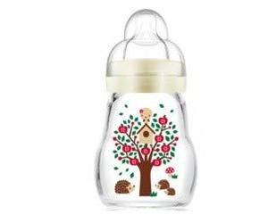 Mam Feel Good - Biberón de cristal con tetina Mis 1, 0 + meses, 170 ml, color beige, Instrucciones en Lengua Extranjera