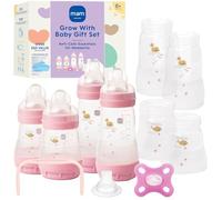 MAM Grow with Baby 15 piezas caja de regalo recién nacido 0-4 meses Biberones anticólico y silicona SkinSoft Essential Baby Artículo Niña