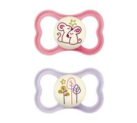 MAM Chupete de noche Aire silicona 2 uds. a partir de 16 meses ratón/árboles