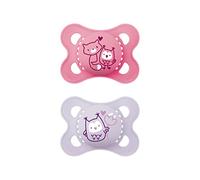 MAM - Juego de 2 chupetes originales de látex para recién nacidos de 0 a 6 meses, apto para lactancia, recomendado por parteras, extra resistentes a las picaduras, látex de caucho natural