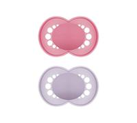 MAM Juego de 2 chupetes originales Pure para bebés respetuosos con los dientes, de material sostenible y biorenovable, tetina de silicona MAM SkinSoft, con caja para chupetes, a partir de 16 meses