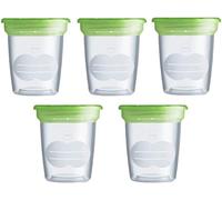MAM Juego de 5 recipientes para leche y alimentos, resistentes y esterilizables, de plástico sin BPA ni Bps
