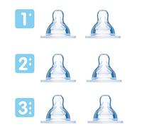 MAM Juego de 6 tetinas de seda para bebés a partir de 0 // Tamaño 2 // Grande 3 // 0 meses // Set de 6 unidades // ...