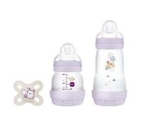MAM - Kit de inicio biberón + chupete Welcome to the World morado