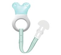 MAM Mini enfriador y clip, componente de refrigeración que comoda a los bebés, encías sensibles masajeadas por anillo de bebé, largo alcance alcance todos los dientes de bebé, adecuado para 0-3 años, azul