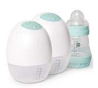 MAM Move Double Extractor de leche portátil, manos libres, con 3 modos y silencioso, con embudos de silicona suave