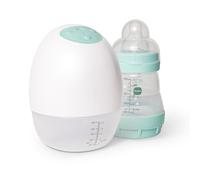 MAM Move - Extractor de leche portátil, manos libres, con 3 modos y silencioso, con embudos de silicona suave