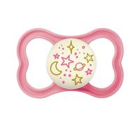 MAM Night - Chupete luminoso de silicona, con funda para chupete, a partir de 16 meses, color rosa