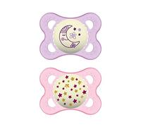 MAM Original Night ZEDMM040F - Chupete luminoso (2 unidades, 2-6 meses), color rosa, Instrucciones en Lengua Extranjera