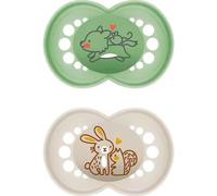 MAM Chupete, a Partir de 16 Meses, con Tetina Simétrica, Plana y Flexible de Silicona Skin Soft Silicone de Fácil Aceptación, con Caja Autoesterilizadora, MAM Original, Neutro Mate, Pack de 2uds