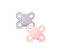 MAM Original Start - Chupete de 0 a 2 meses, juego de 2 chupetes, rosa | Con soporte para chupete esterilizador portátil, tetina ortodóntica de caucho natural, máscara curva, sin BPA/BPS