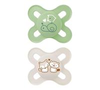 MAM Original Start - Chupete para recién nacido, paquete de 2 unidades, silicona Skinsoft con estuche para chupete, 0-2 meses