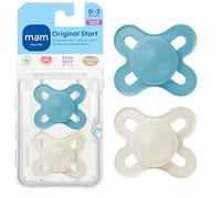 MAM Original Start Matte Baby Chupete, Binky para 0-3 meses, Silicona libre de BPA, fácil de limpiar, mejor para bebés recién nacidos, desarrollados con expertos médicos, 2 Count