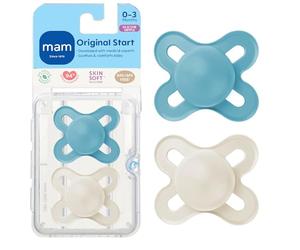 MAM Original Start Matte Baby Chupete, Binky para 0-3 meses, Silicona libre de BPA, fácil de limpiar, mejor para bebés recién nacidos, desarrollados con expertos médicos, 2 Count