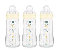 MAM Pack 3 Biberones, a partir de 6 Meses, 330ml, con Tetina X Especial Líquidos Espesos de Silicona de Fácil Aceptación, Fácil de Sostener, Fácil de Limpiar, MAM Easy Active, Neutro, Pack de 3uds