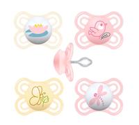 MAM Perfect - Chupete de silicona 0-6 Uni Mix, juego de 4 unidades, incluye caja esterilizadora de transporte, Dento-Flex para un desarrollo saludable de la boca, tetina extrafina y flexible, 2 cajas