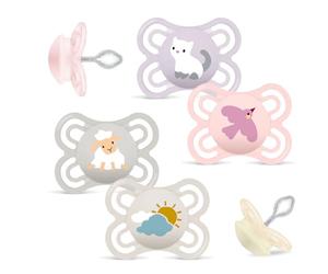 MAM Perfect - Chupete de silicona 0-6 Uni Mix, juego de 4 unidades, incluye caja esterilizadora de transporte, Dento-Flex para un desarrollo saludable de la boca, tetina extrafina y flexible, 2 cajas