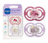 MAM Perfect - Chupete para bebé de 6 a 16 meses, tetina extrafina, desarrollado por ortodoncistas, clínicamente probado, brilla en la oscuridad, silicona sin BPA, 2 unidades, fabricado en Europa