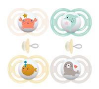 mam Perfect Dento Flex Chuperes 6-16 meses, Juego De 4, estuche de esterilización y transporte