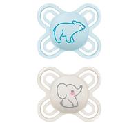 MAM Perfect Start - Juego de 2 chupetes especialmente diseñados para recién nacidos, respetuosos con los dientes, hechos de materiales duraderos y biorrenovables, con caja de tetina, 0-2 meses,