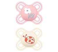 MAM Perfect Start - Juego de 2 chupetes, especialmente para recién nacidos, respetuosos con los dientes, hechos de materiales duraderos y biorrenovables, con caja de chupete para bebés de 0 a 2 meses