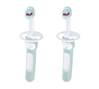 MAM Set 2 Cepillos de Dientes para Bebé, Mango Compacto, Azul, 2 uds