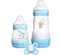 MAM Set Biberones 2 uds + Chupete +0 m Azul