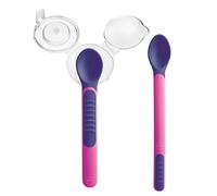 MAM Set de Cucharas Termosensibles con Tapa Protectora, Rosa, 2 uds