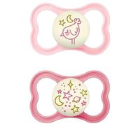 MAM SkinSoft - Juego de 2 chupetes originales para bebés de 0 a 6 meses, hechos de materiales duraderos y biorrenovables, silicona MAM SkinSoft, con caja de tetina, color beige