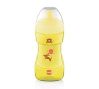 MAM Sports Cup 330 ml, taza niños a partir de 12 meses, neutro | Boquilla antigoteo, forma curva antideslizante, válvula extraíble para flujo libre, apertura sin manos, sin BPA/BPS