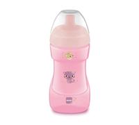 MAM Sports Cup 330 ml, taza niños a partir de 12 meses, rosa | Boquilla antigoteo, forma curva antideslizante, válvula extraíble para flujo libre, apertura sin manos, sin BPA/BPS