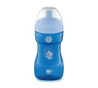 MAM Sports Cup - Taza de plástico con boquilla antigoteo, a partir de 12 meses, 330 ml, azul