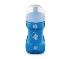 MAM Sports Cup - Taza de plástico con boquilla antigoteo, a partir de 12 meses, 330 ml, azul