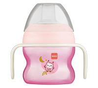MAM Taza de inicio con asas que brillan en la oscuridad, taza de 150 ml para primeros intentos de beber a partir de 4 meses, color rosa